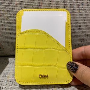 🐘Chloe yellow crocodile print leather card case